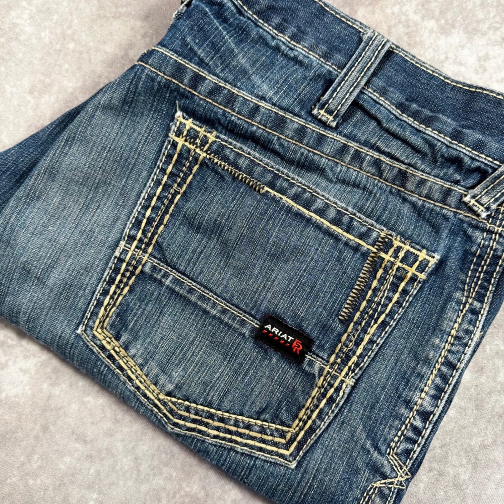 Ariat FR M4 Low Rise Boot Cut Jeans Mens 38x32 Flame Resistant - Some stains -
